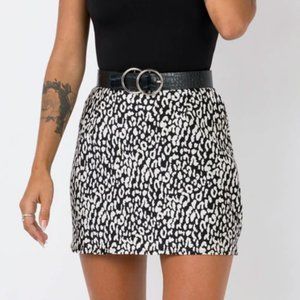 Princess Polly XS Animal Print Kyoto Mini Skirt in Black  (0)